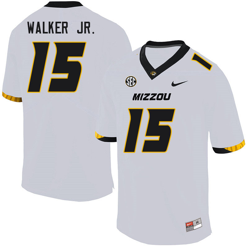 Men #15 Johnny Walker Jr. Missouri Tigers College Football Jerseys Sale-White